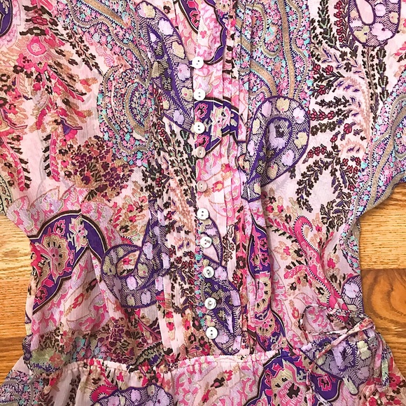 Sheer Drawstring Blouse - Picture 2 of 5